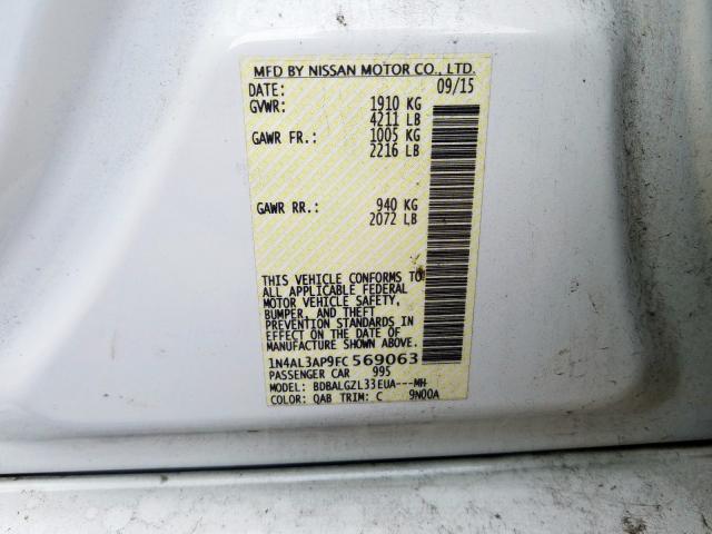 1N4AL3AP9FC569063 - 2015 NISSAN ALTIMA 2.5  photo 10