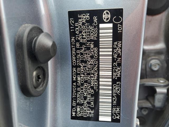 JTDEPMAEXNJ210688 - 2022 TOYOTA COROLLA LE Синий фото 12