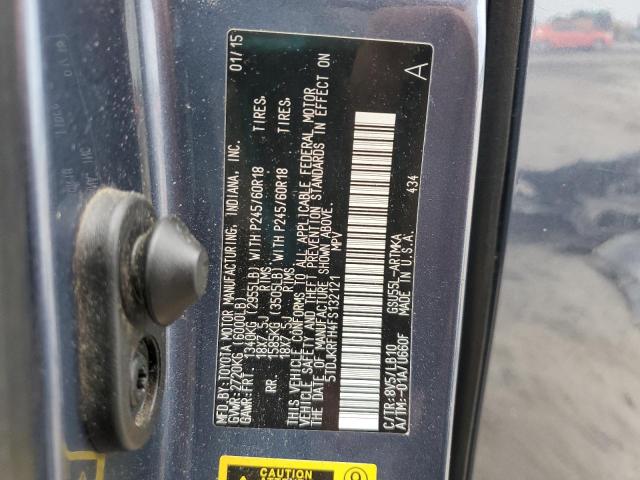 5TDJKRFH4FS132121 - 2015 TOYOTA HIGHLANDER XLE BLUE photo 13