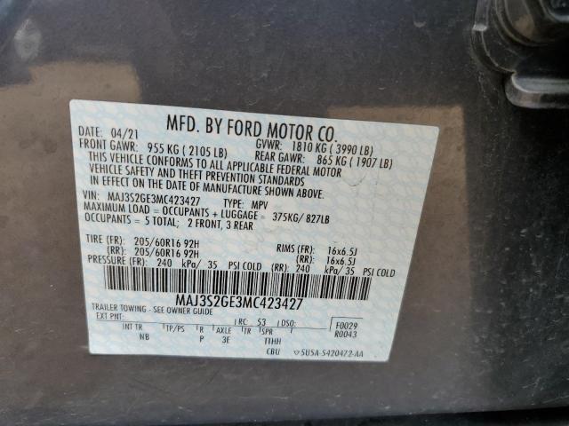 MAJ3S2GE3MC423427 - 2021 FORD ECOSPORT SE 灰色 照片 14