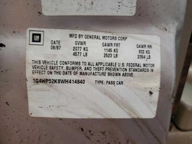 1G4HP52K8WH414840 - 1998 BUICK LESABRE CUSTOM TAN photo 12