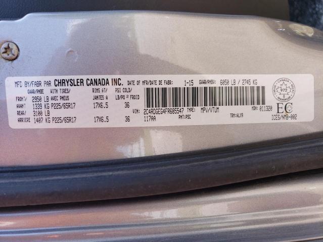 2C4RDGEG4FR685547 - 2015 DODGE GRAND CARA R/T SILVER photo 13