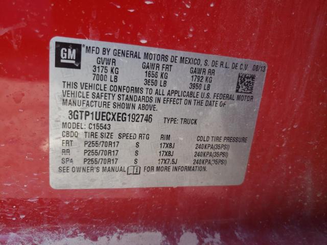 3GTP1UECXEG192746 - 2014 GMC SIERRA C1500 SLE RED photo 12