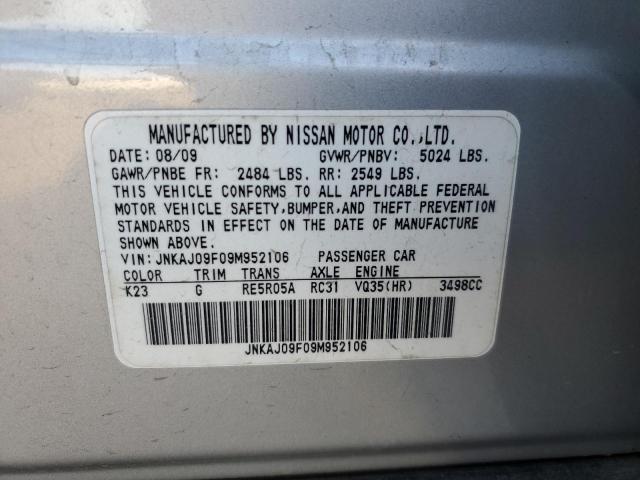 JNKAJ09F09M952106 - 2009 INFINITI EX35 BASE Արծաթագույն լուսանկար 14