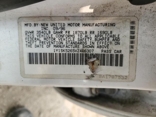 1Y1SK5265VZ406307 - 1997 GEO PRIZM BASE Beyaz fotoğraf 12