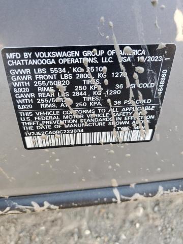 1V2JE2CA0RC223834 - 2024 VOLKSWAGEN ATLAS CROS SE Gris photo 13