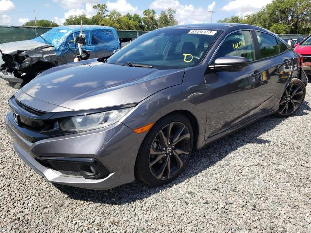 19XFC2F89KE037519 - 2019 HONDA CIVIC SPORT ნაცრისფერი ფოტო 1
