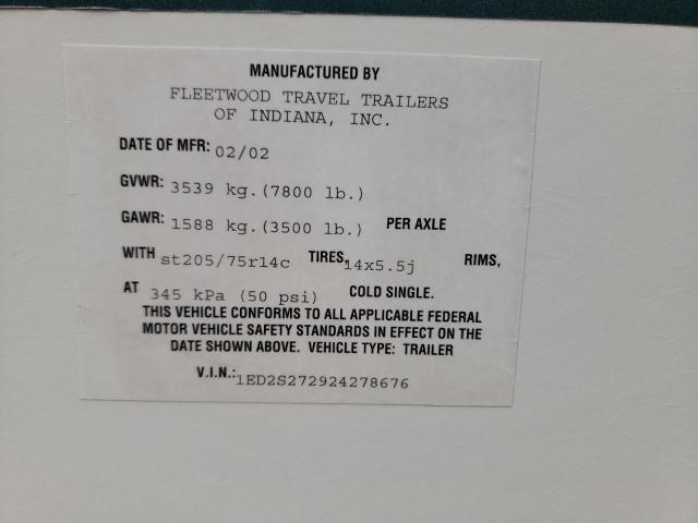 1ED2S272924278676 - 2002 FLEETWOOD TRAILER WHITE photo 10