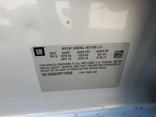 1G11C5SL6FF110338 - 2015 CHEVROLET MALIBU 1LT SILVER photo 12
