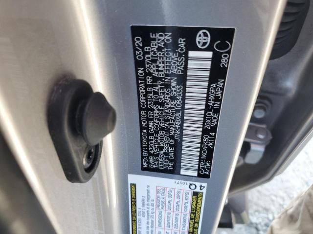 JTNKHMBX8L1084033 - 2020 TOYOTA C-HR XLE SILVER photo 12