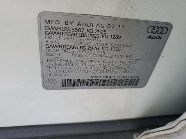 WA1WKAFP1CA016005 - 2012 AUDI Q5 PRESTIGE WHITE photo 13