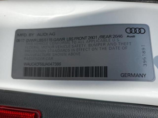 WAUC4CF58JA047386 - 2018 AUDI S5 PRESTIGE 白色 照片 13