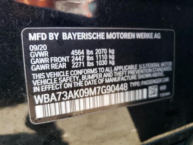 WBA73AK09M7G90448 - 2021 BMW 228XI BLACK photo 12