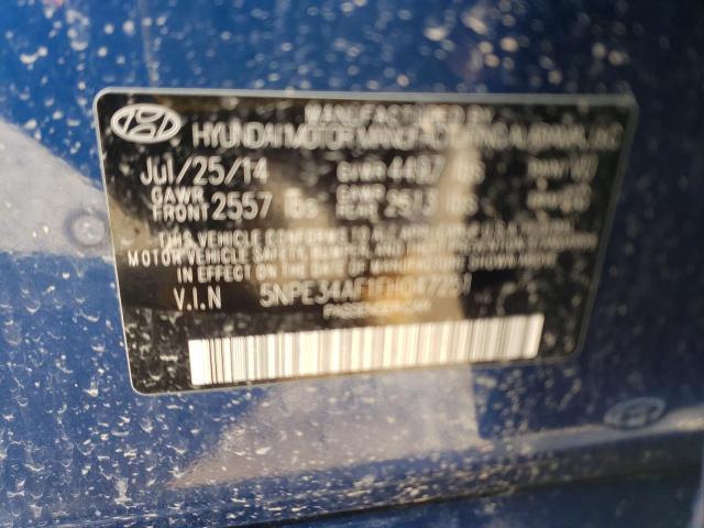 5NPE34AF1FH047251 - 2015 HYUNDAI SONATA SPORT BLUE photo 12