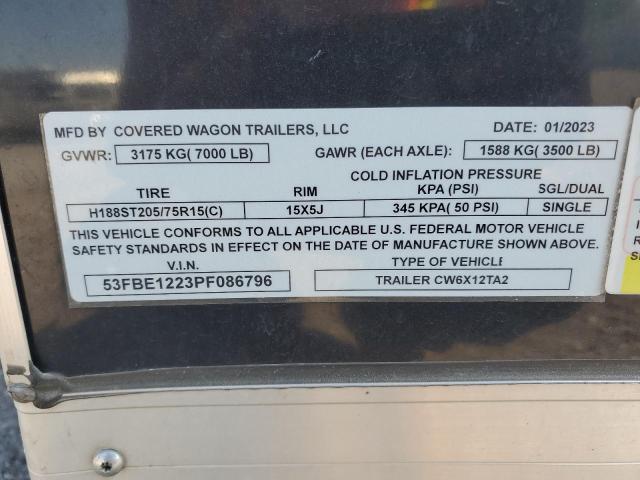 53FBE1223PF086796 - 2023 UTILITY TRAILER BLACK photo 10