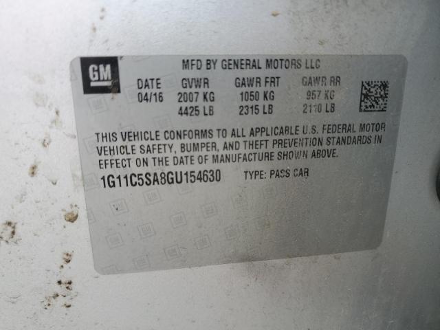 1G11C5SA8GU154630 - 2016 CHEVROLET MALIBU LIM LT 银色 照片 12