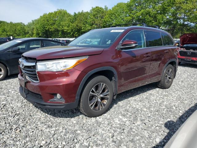 5TDJKRFH9GS343073 - 2016 TOYOTA HIGHLANDER XLE MAROON photo 1