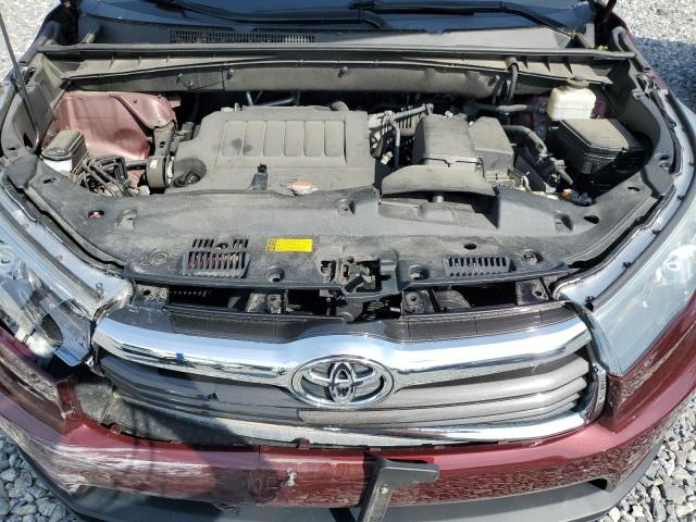 5TDJKRFH9GS343073 - 2016 TOYOTA HIGHLANDER XLE MAROON photo 12