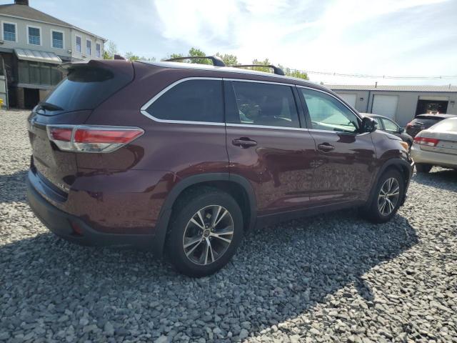 5TDJKRFH9GS343073 - 2016 TOYOTA HIGHLANDER XLE MAROON photo 3
