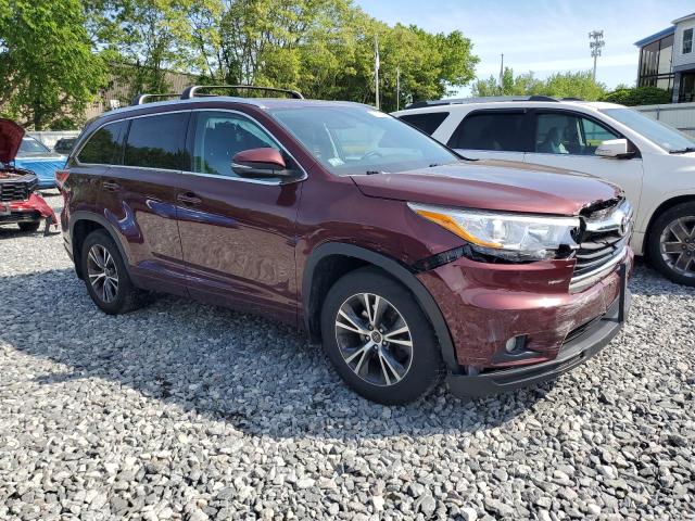 5TDJKRFH9GS343073 - 2016 TOYOTA HIGHLANDER XLE MAROON photo 4