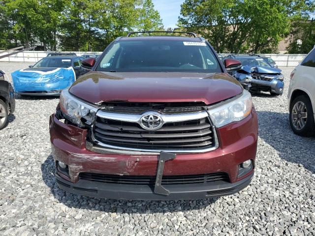 5TDJKRFH9GS343073 - 2016 TOYOTA HIGHLANDER XLE MAROON photo 5