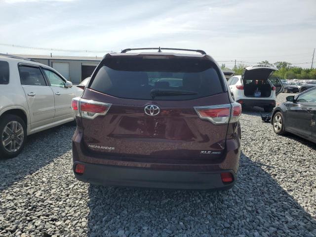 5TDJKRFH9GS343073 - 2016 TOYOTA HIGHLANDER XLE MAROON photo 6