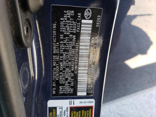 4T1BK1EB4EU116431 - 2014 TOYOTA AVALON BASE Mavi foto 12