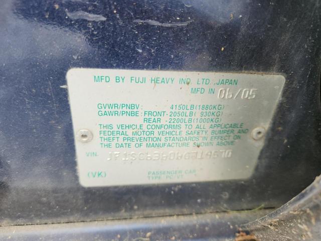 JF1SG63606G719570 - 2006 SUBARU FORESTER 2.5X BLUE photo 12