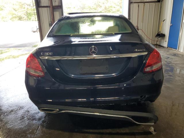 55SWF4KB0GU102939 - 2016 MERCEDES-BENZ C 300 4MATIC BLUE photo 6