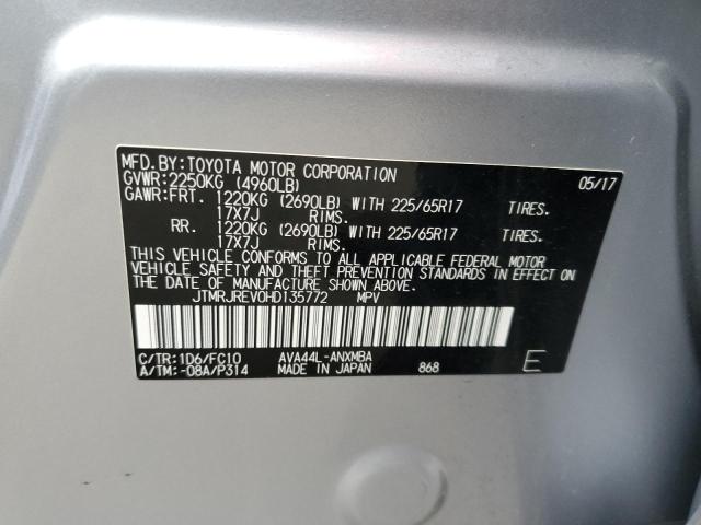 JTMRJREV0HD135772 - 2017 TOYOTA RAV4 HV LE SILVER photo 14