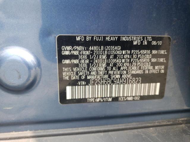 JF2SH6BC9AH916823 - 2010 SUBARU FORESTER XS Bleu photo 13