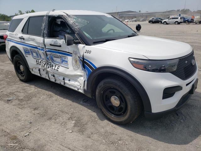 1FM5K8AB6MGA07672 - 2021 FORD EXPLORER POLICE INTERCEPTOR WHITE photo 4