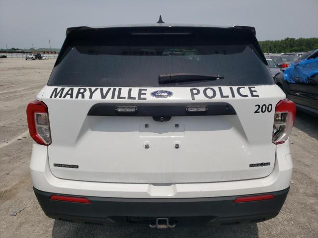 1FM5K8AB6MGA07672 - 2021 FORD EXPLORER POLICE INTERCEPTOR WHITE photo 6