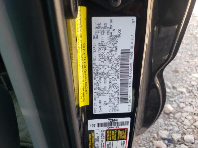 5TFTX4CN0BX006687 - 2011 TOYOTA TACOMA ACCESS CAB შავი ფოტო 12