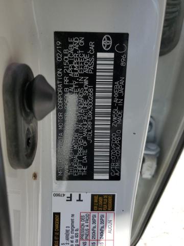 JTDL9RFUXK3002681 - 2019 TOYOTA PRIUS WHITE photo 12