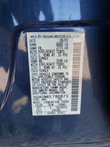5N1AR18W85C780873 - 2005 NISSAN PATHFINDER LE GRAY photo 13