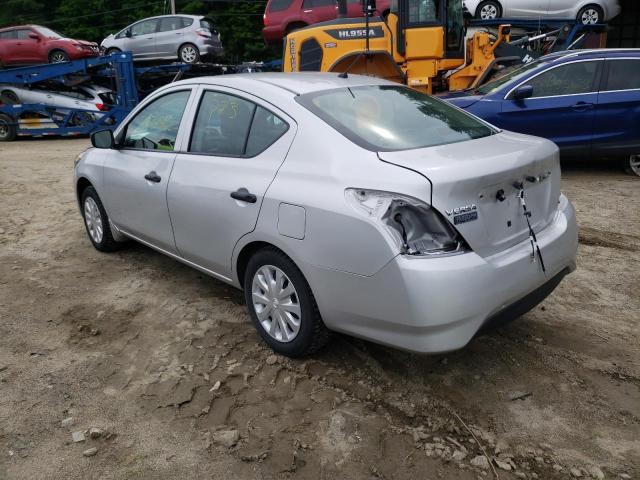 3N1CN7AP4KL876405 - 2019 NISSAN VERSA S SILVER photo 2