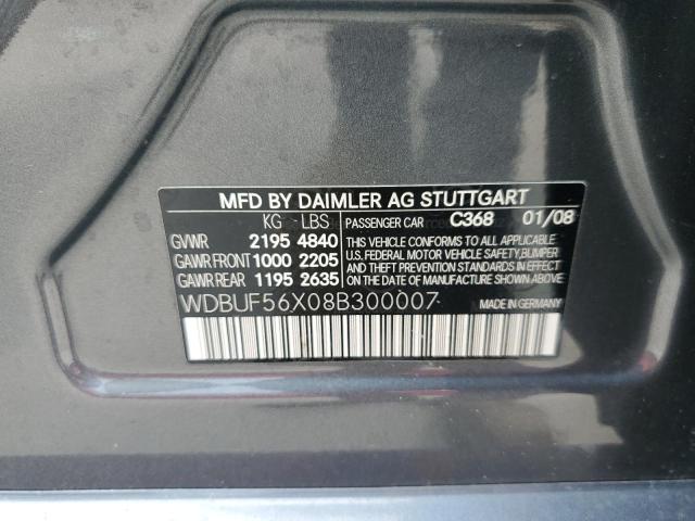 WDBUF56X08B300007 - 2008 MERCEDES-BENZ E 350 GRAY photo 12