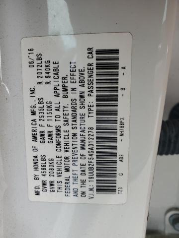 19UUB2F54GA012278 - 2016 ACURA TLX TECH WHITE photo 12