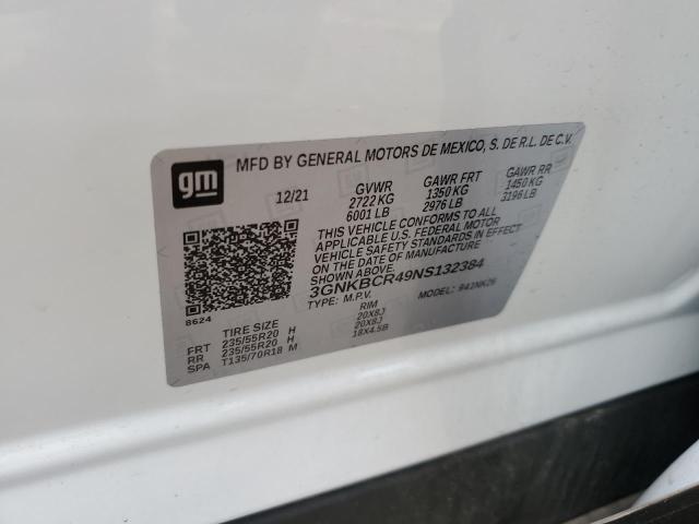 3GNKBCR49NS132384 - 2022 CHEVROLET BLAZER 2LT WHITE photo 13