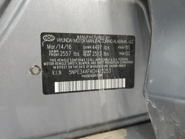 5NPE34AF4GH413253 - 2016 HYUNDAI SONATA SPORT GRAY photo 12
