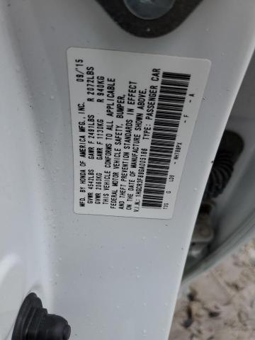 1HGCR3F89GA005186 - 2016 HONDA ACCORD EXL WHITE photo 12