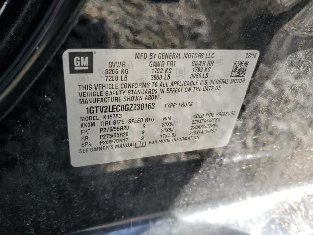 1GTV2LEC0GZ230163 - 2016 GMC SIERRA K1500 BLACK photo 12