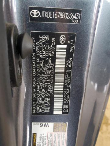 JTKDE167880236431 - 2008 TOYOTA SCION TC Boz foto 12