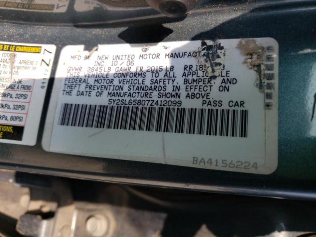 5Y2SL65807Z412099 - 2007 PONTIAC VIBE BLUE photo 12