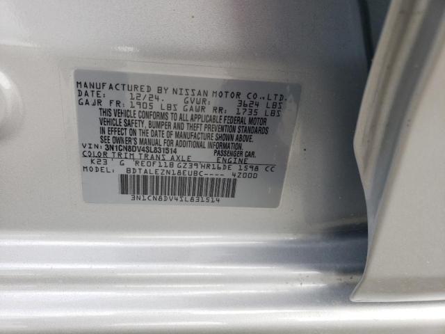 3N1CN8DV4SL831514 - 2025 NISSAN VERSA S 银色 照片 12