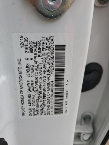 19UUB1F60LA009004 - 2020 ACURA TLX TECHNOLOGY WHITE photo 12