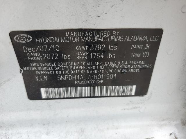 5NPDH4AE7BH011904 - 2011 HYUNDAI ELANTRA GLS WHITE photo 12