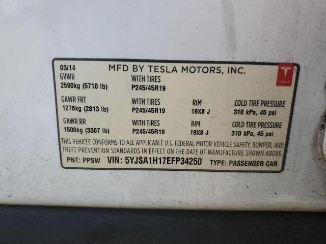 5YJSA1H17EFP34250 - 2014 TESLA MODEL S 白色 照片 12