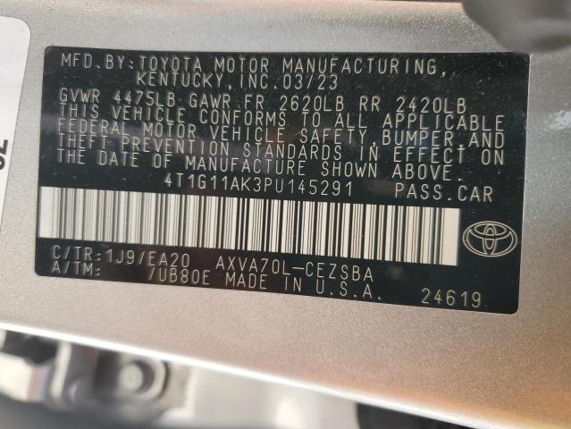 4T1G11AK3PU145291 - 2023 TOYOTA CAMRY SE NIGHT SHADE SILVER photo 12
